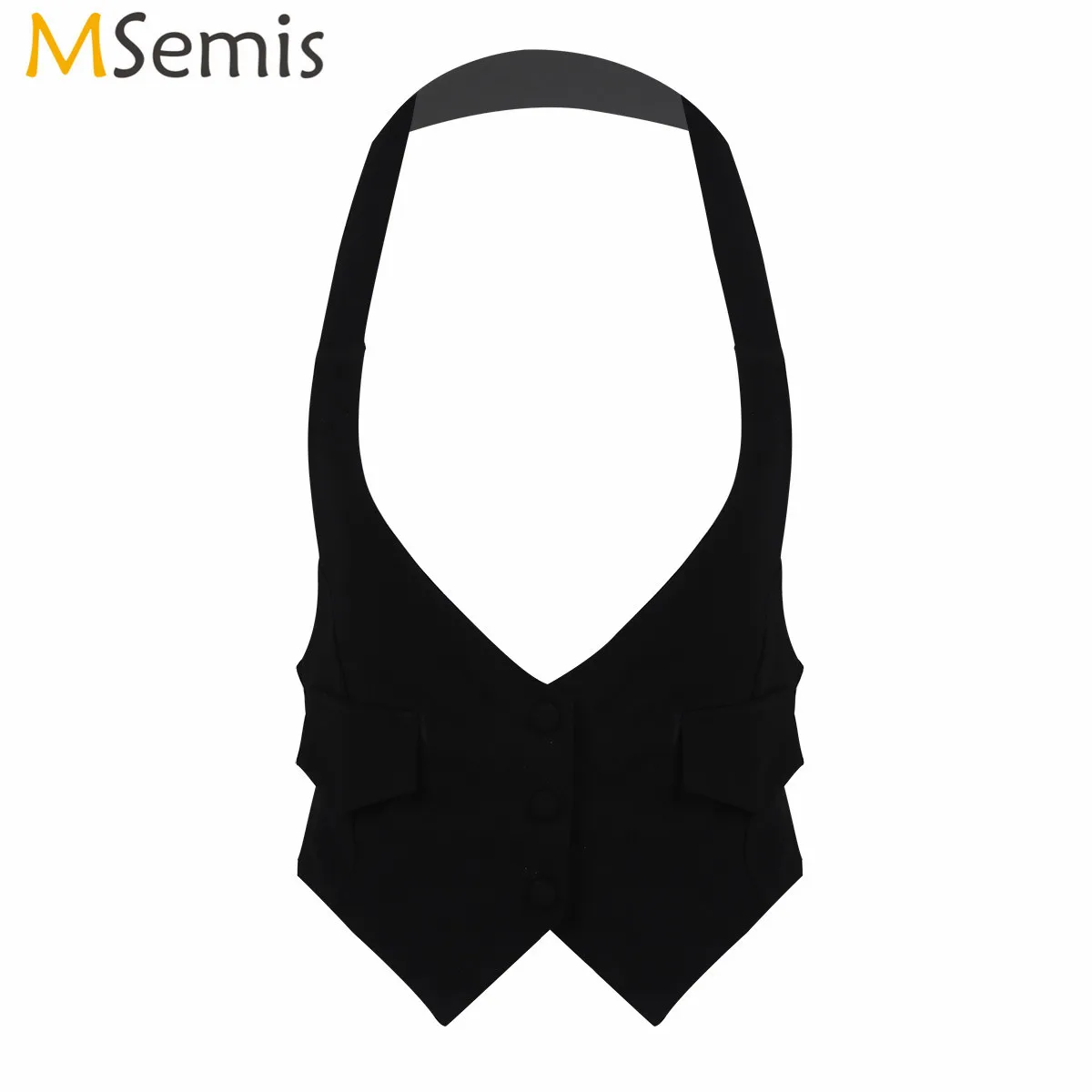 

Женский жилет, винтажное платье в стиле стимпанк, жаккардовая куртка с открытой спиной, повседневный однотонный короткий костюм с лямкой на шее, жилет