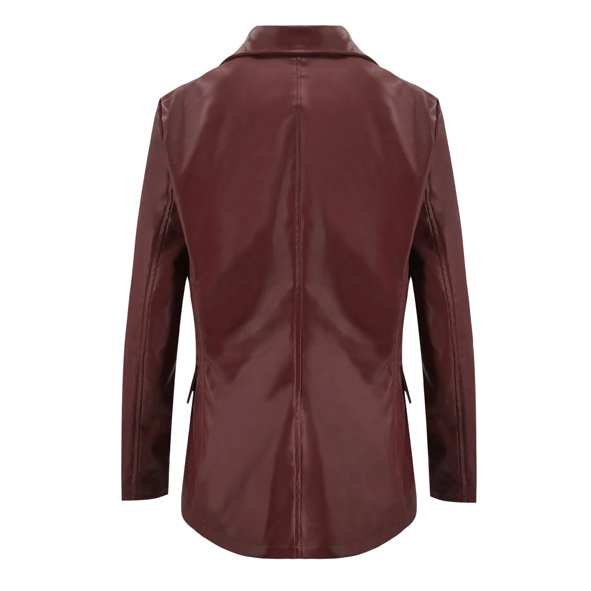 Женский блейзер Vadim однотонный из искусственной кожи Осень-зима 2019 | Женская