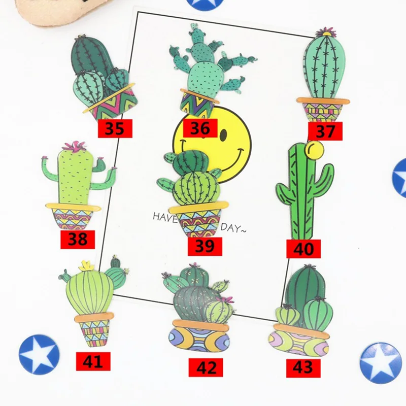 

100 Pieces/Lot Acrylic Green Plant Cartoon Brooches Cactus Potted Lapel Pin Icons Badges Clothing Backpack Jewelry Gift for Kid