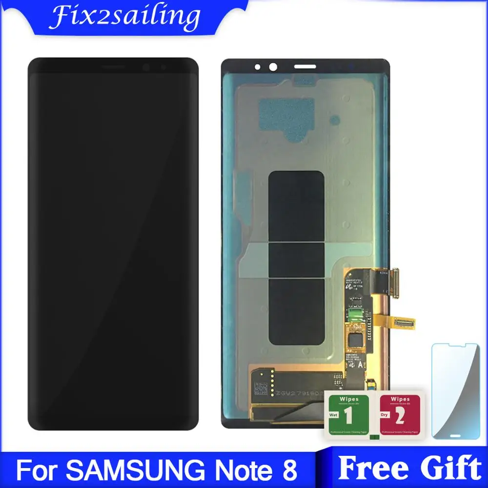 ЖК-дисплей AMOLED 6 3 дюйма для SAMSUNG Galaxy NOTE8 N9500 N9500F сенсорный экран сменные детали с