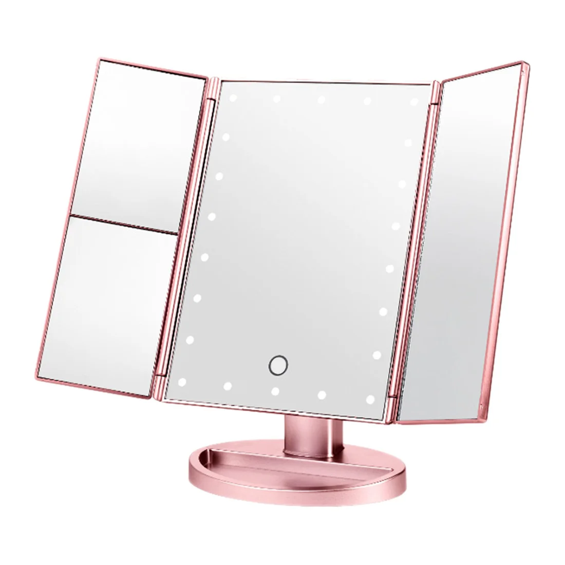 

22 LED Makeup Mirror Folding 1X/2X/3X/10X Magnifying Makeup Mirror with Touch Screen Adjustable Table Desktop Mirror