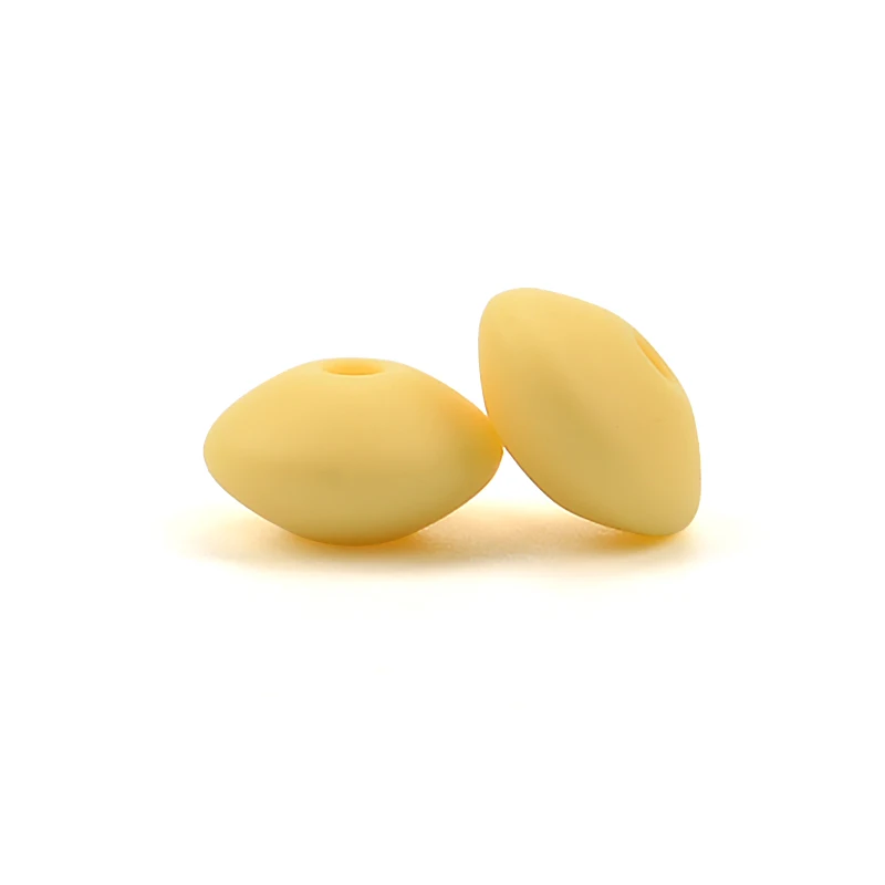 cream yellow LOFCA 200 шт./лот силиконовые чечевицы 12 мм свободные Детские Прорезыватели BPA бесплатно DIY бусины для прорезывания зубов ожерелье соска цепь - Цвет: cream yellow