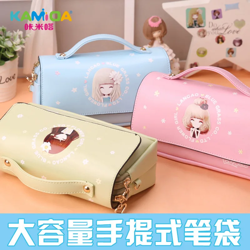 Милый чехол для карандашей Kawaii девочек многофункциональная сумка ручек