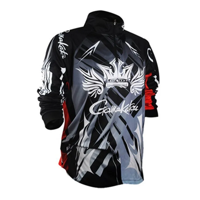 

Gamakatsu Fishing Jerseys Summer Outdoors Sunscreen Cool Feeling Quick Dry Mesh Long Sleeve Fishing Clothing Stand Collar Shirts