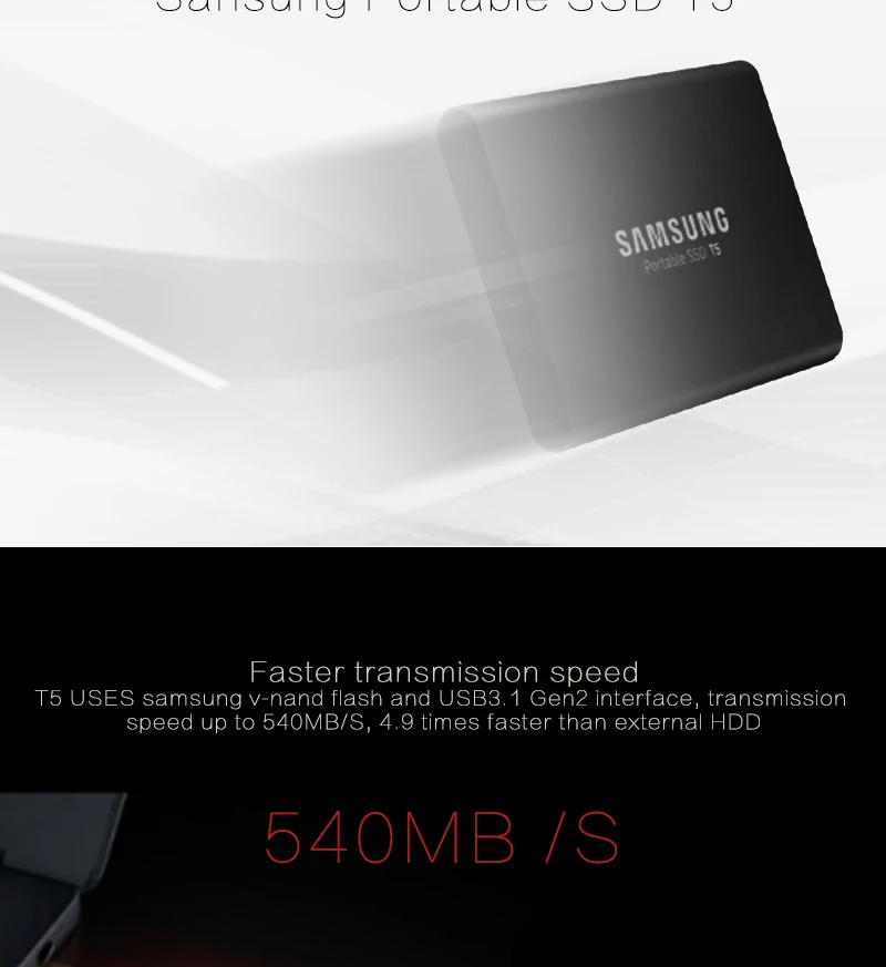 SAMSUNG SSD 500GB 1 ТБ T5 внешний твердотельный диск USB3.1 HDD type-C портативный для ноутбука