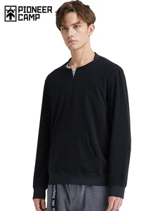 Мужская куртка Pioneer Camp, чернаясерая повседневная куртка на молнии с o-образным вырезом, 2020