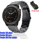 Ремешок из нержавеющей стали для Garmin Fenix 6x 6x pro solar 5x 5x plus 3 3hr