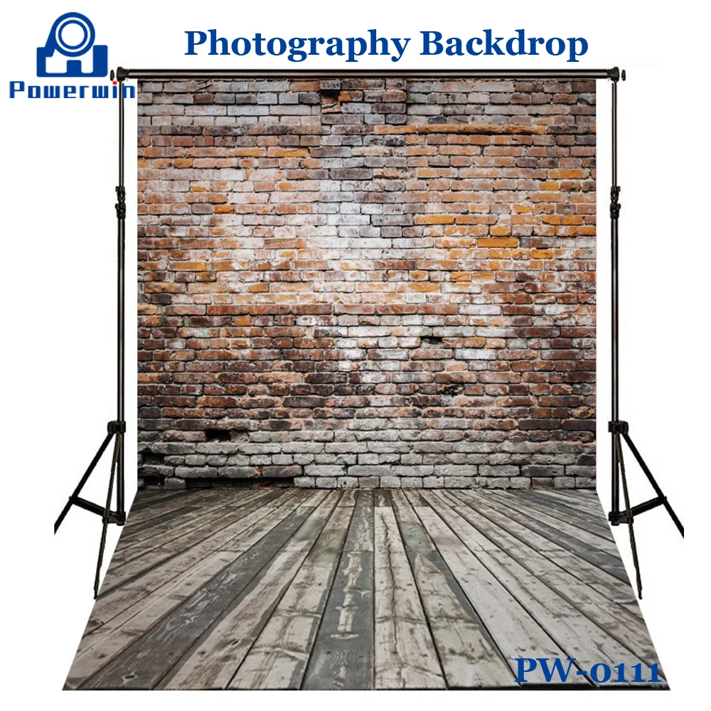 Фотофон Powerwin виниловый 80x125 см 150x210 180x250 деревянная стена пол кирпичи Свадебный на