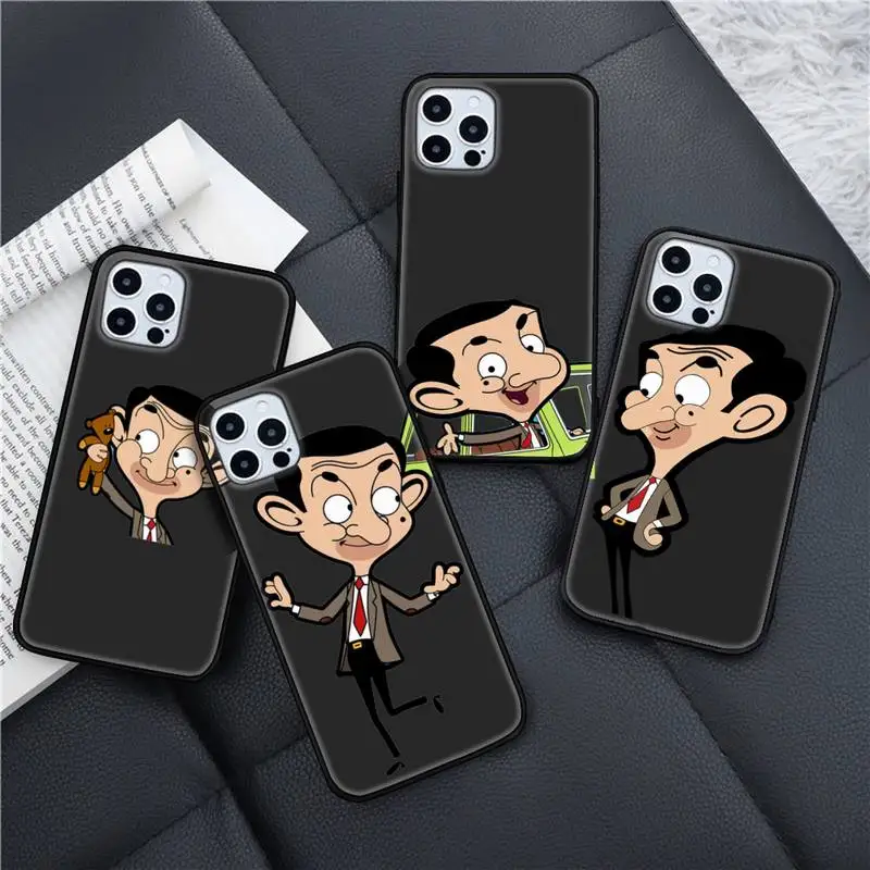 

Bean cartoon animation funny Phone Case for iPhone 11 12 pro XS MAX 8 7 6 6S Plus X 5S SE 2020 XR Soft silicone funda