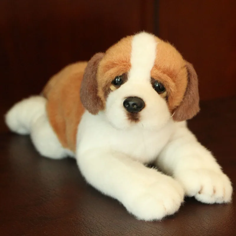 Kawaii Saint Bernard Dog мягкие игрушки 21 см Милая имитация Собаки Плюшевые Мягкая кукла