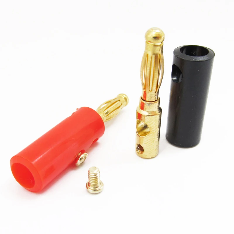 

10pcs Audio Speaker Screw Banana Gold Plate Plugs Connectors 4mm Accessories