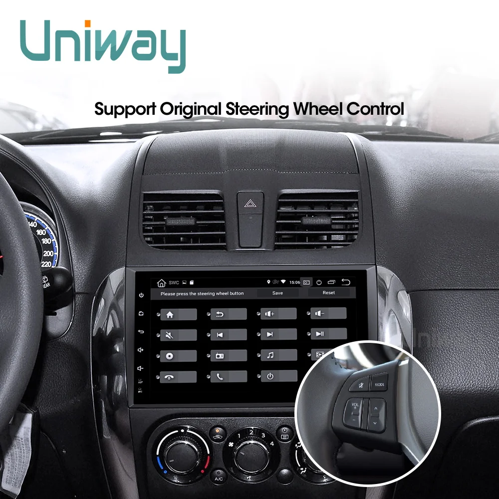 Uniway ATY9071 Android 9.0car dvd для Suzuki SX4 2006 2007 2008 2009 2010 2011 2012 2013 автомобиль радио gps навигации