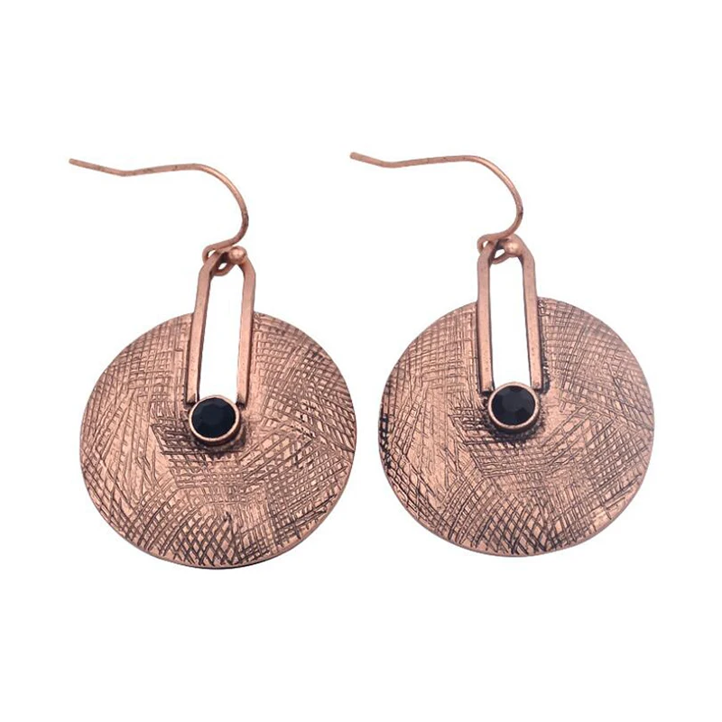 Amaiyllis винтажные резные круглые Висячие серьги для женщин с этническим узором