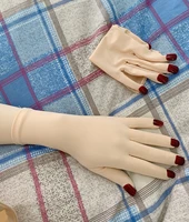 womens none shiny flesh spandex zentai nail gloves fetish mens cosplay kigurumi gloves with nails crossdresser