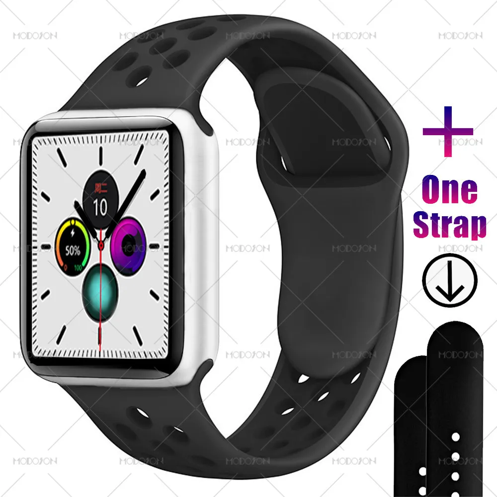 Silver Gray Black MODOSON, умные часы iwo 12, серия 5, 30, с циферблатом, пульсометр, умные часы, фитнес-трекер, часы для Apple iphone, Android - Цвет: Silver Gray Black