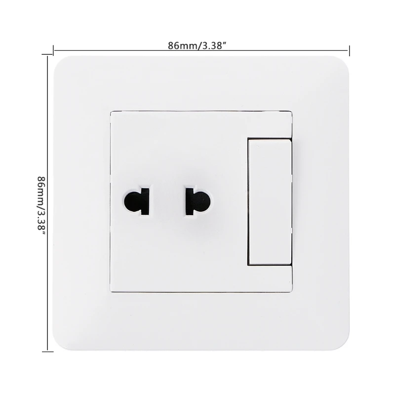 Wall Outlet 2 Hole Universal Power Socket With 1 Gang Way Light Switch Porcelain White Panel | Обустройство дома