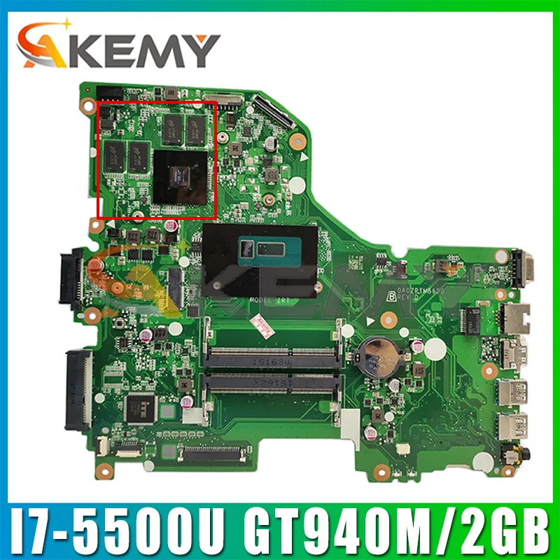 

E5-573G Mainboard For Acer E5-573G E5-573 Laptop Motherboard DA0ZRTMB6D0 With CPU SR23W I7-5500U GPU GT940M/2GB 100% Full Tested