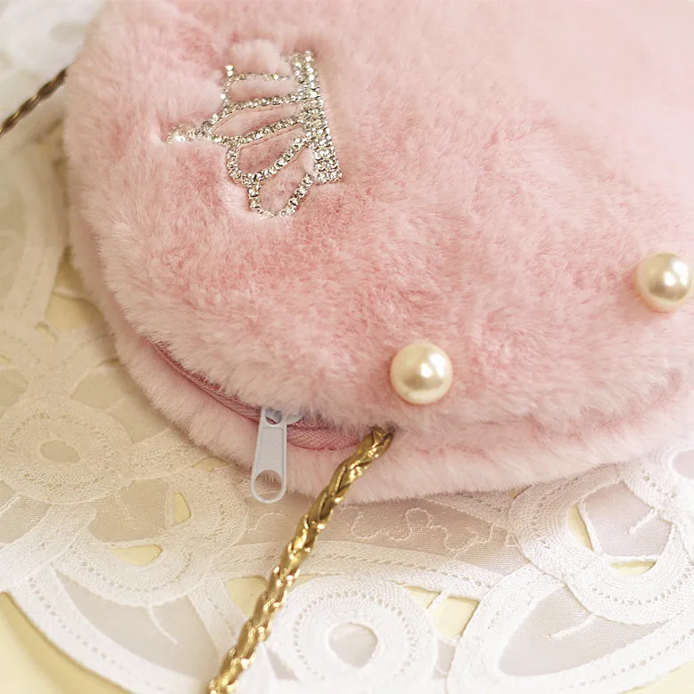 

Cute Little Girl Mini Bag Kawaii Faux Fur Baby Small Coin Wallet Pouch Girls Money Bag Toddler Purse Accessories Bag Gift