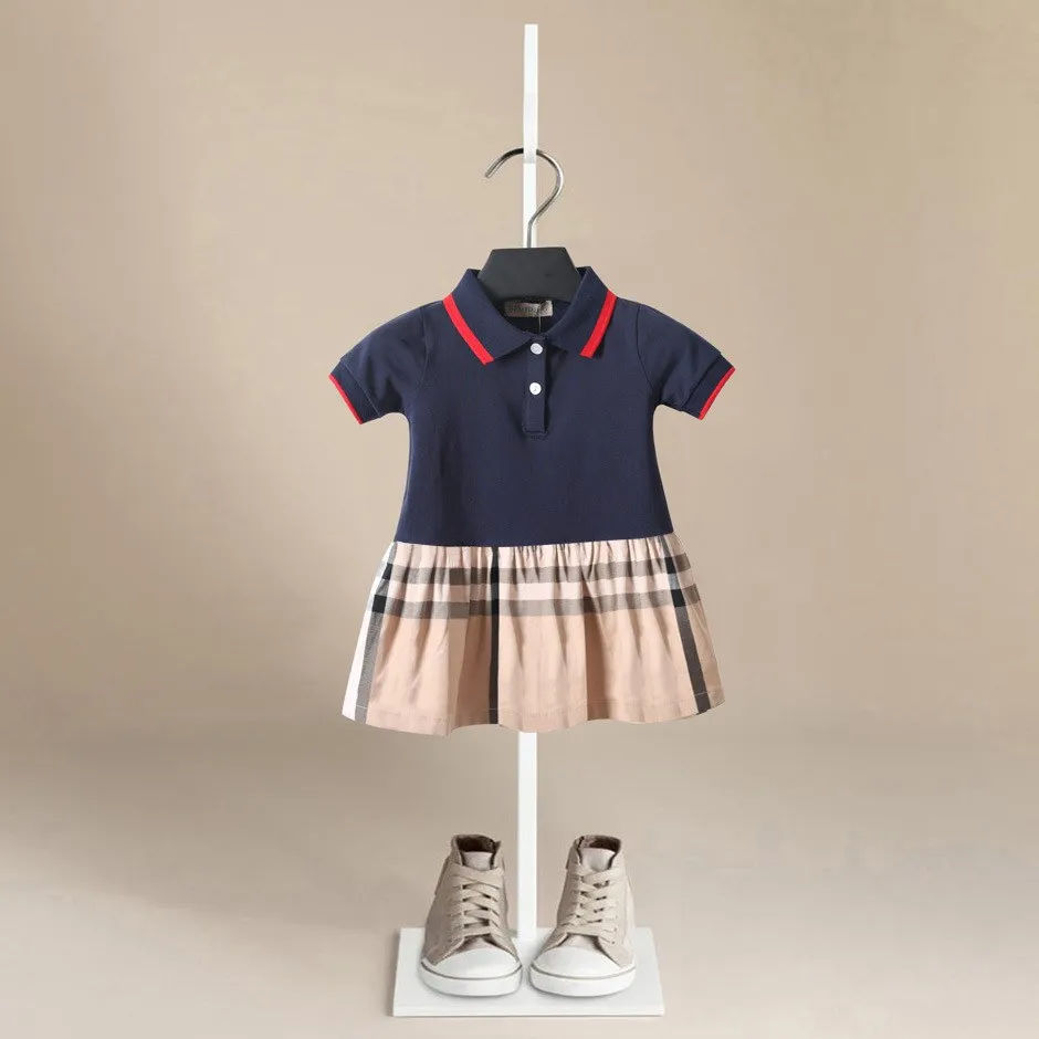 

2021 Fashion 1-5Y Baby Girls Clothes Dress Birthday Short Sleeve Plaid Dress Party Warm Outfit Baby Girl Clothing