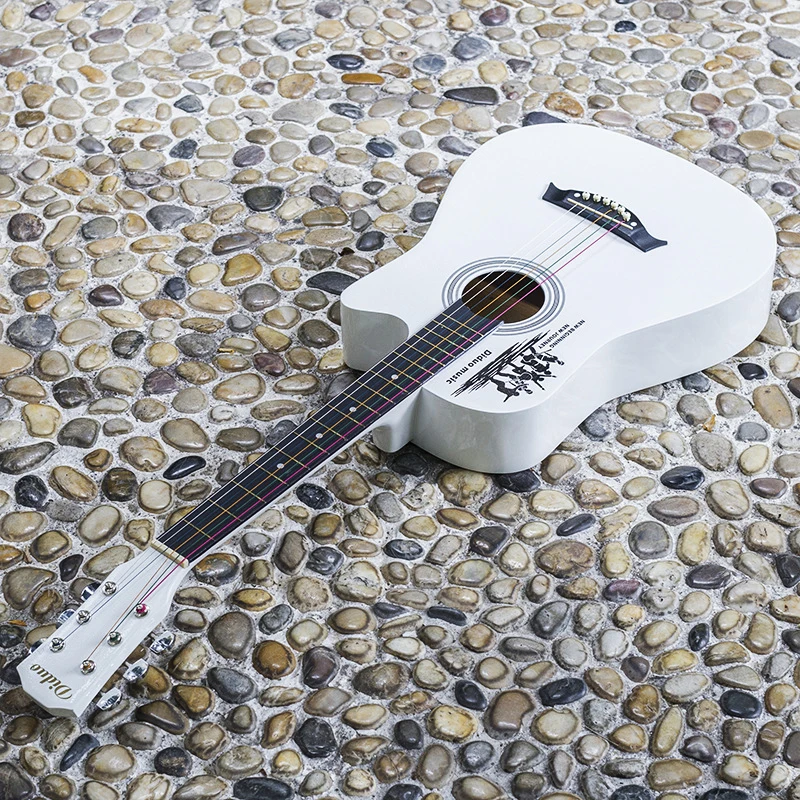 Белая гитара 38 дюймов липа для начинающих дома школы унисекс 2019 Новые Бесплатные