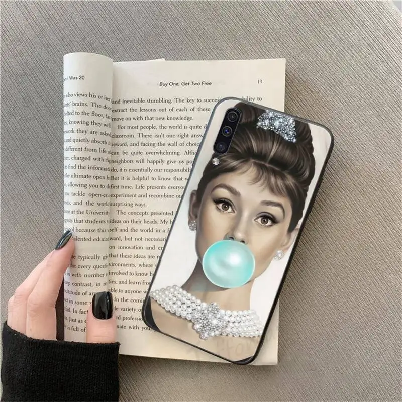 

American famous singer audrey hepburn Phone Case For Samsung galaxy A S note 10 7 8 9 20 30 31 40 50 51 70 71 21 s ultra plus