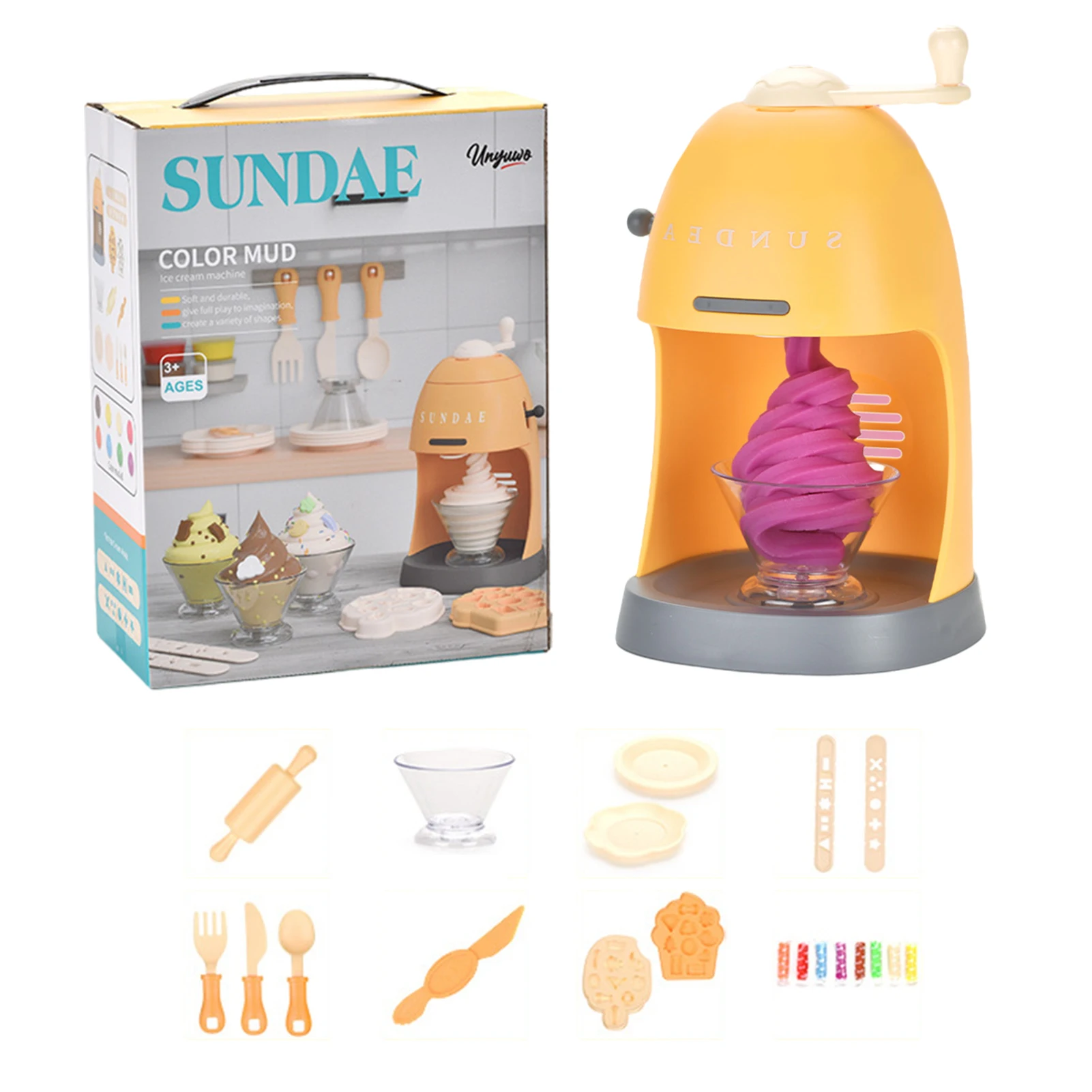 

Kids Ice Cream Play Set With Color Mud Girls Toys For Children Christmas Birthday Gifts Ice Cream Machine Toys For House Game