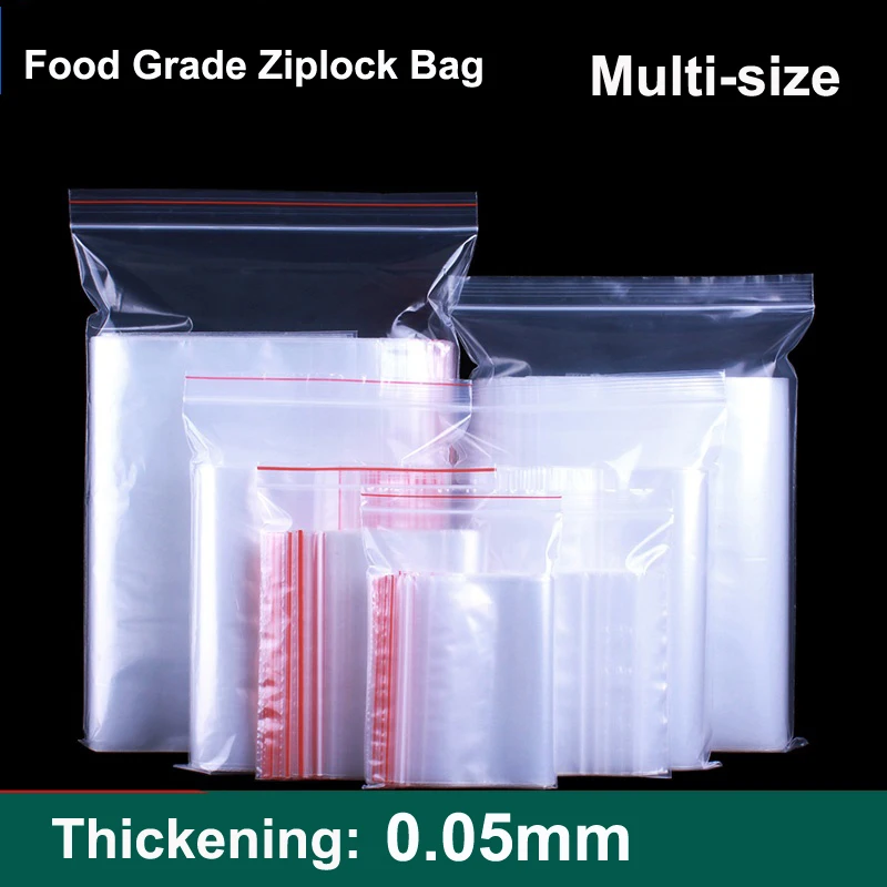 Ziplock Bag PE Plastic Sealed Transparent 5 Silk Self-sealing Food Packaging Snack Sample Thick Fresh-Keeping | Канцтовары для