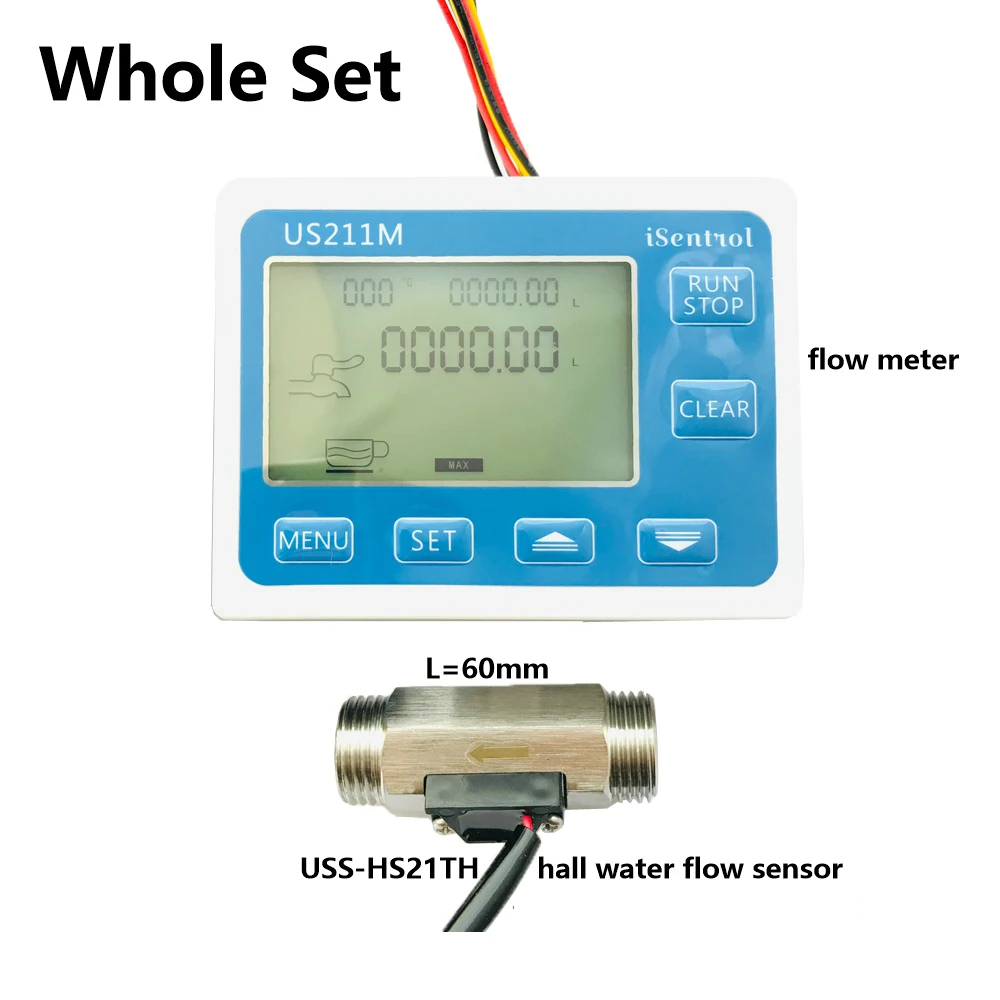 

Цифровой расходомер воды US211M и Φ SUS304 датчик из нержавеющей стали 1-30 л/мин, датчик расхода воды в зале, считыватель Dijiang