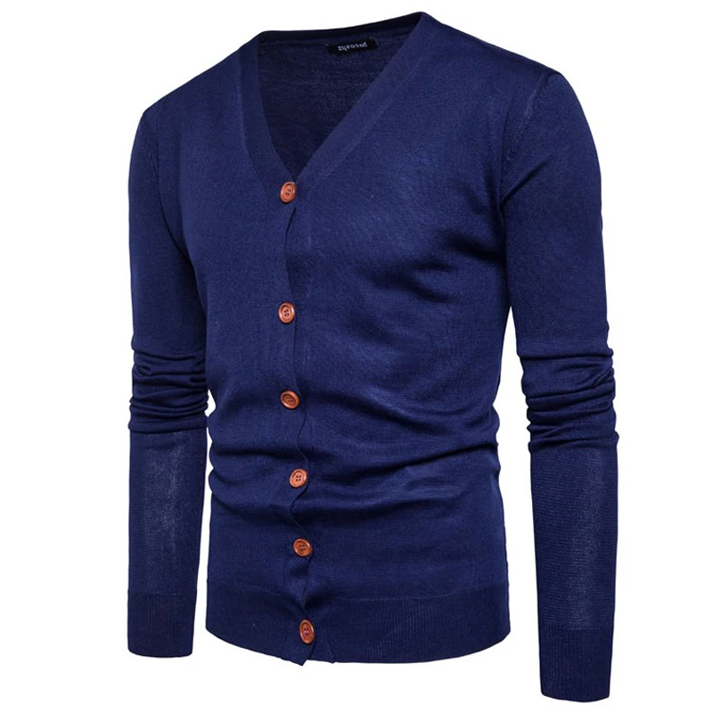 

Мужской свитер на пуговицах, теплый вязаный облегающий кардиган, брендовая однотонная Одежда большого размера для мальчиков, 2020