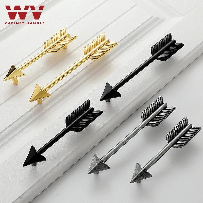 WV латунные ручки шкафа креативные золотые дверные и тяги для кухонный шкаф буфет