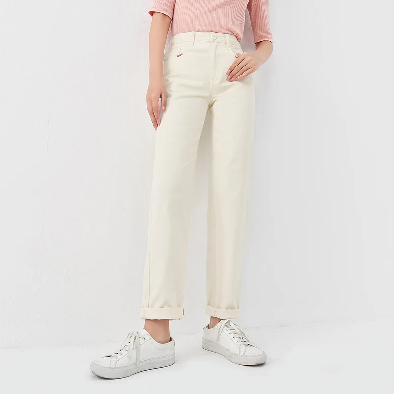 INMAN Summer Bottom Causal Minimal Pocket Embroidery Design Women Girl Cropped Trouser Pant