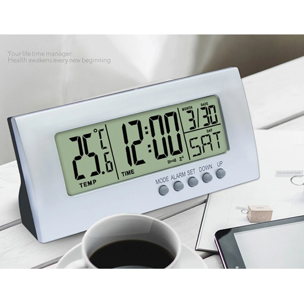 

Multipurpose Table Alarm Clock Digital LED Display Temperature Meter Moniter
