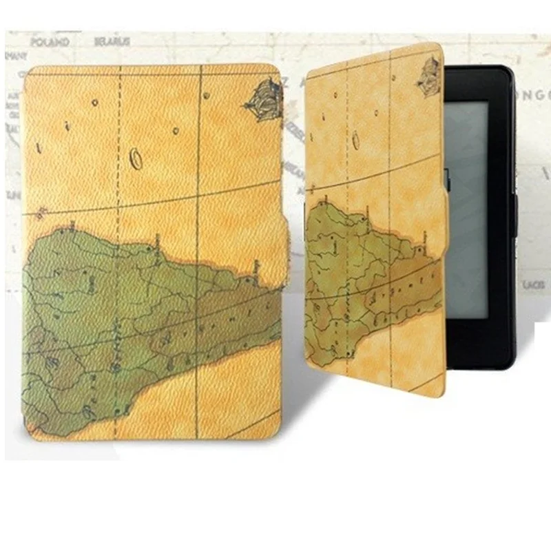 Ультратонкий чехол из искусственной кожи с картой для Amazon Kindle Voyage 6 0 дюймов