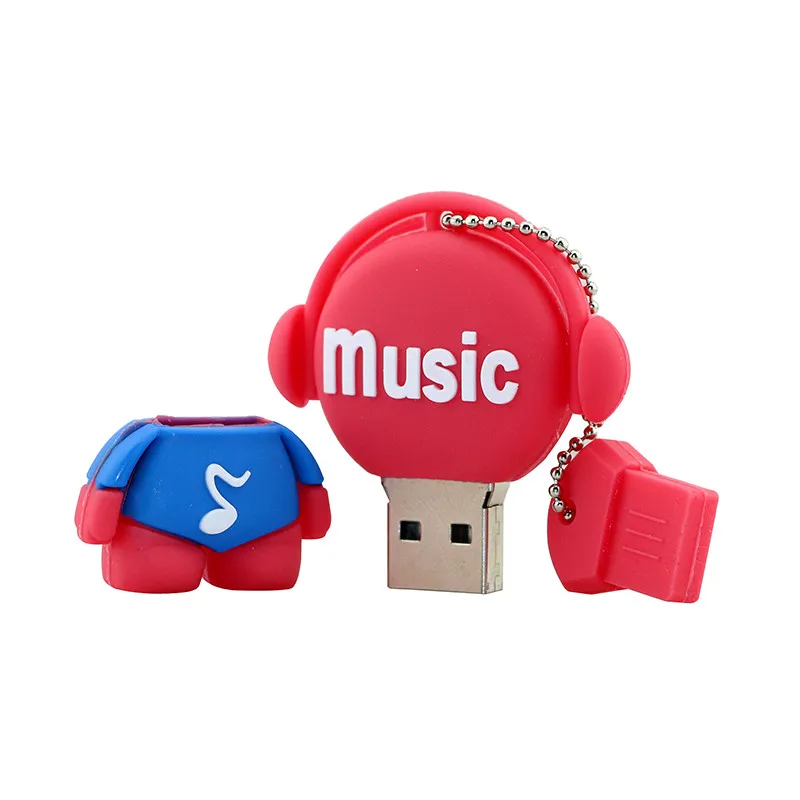Милый флеш-накопитель с героями мультфильмов, 64 ГБ, USB флеш-накопитель с музыкальным человеком, 4 ГБ, 8 ГБ, 16 ГБ, флеш-накопитель, флеш-карта памяти для музыканта, 128 ГБ, музыкальные игрушки, u-диск