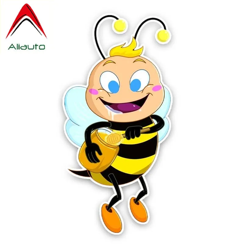 Забавная Автомобильная наклейка Aliauto пчелы съедают вкусный мед Мультяшные