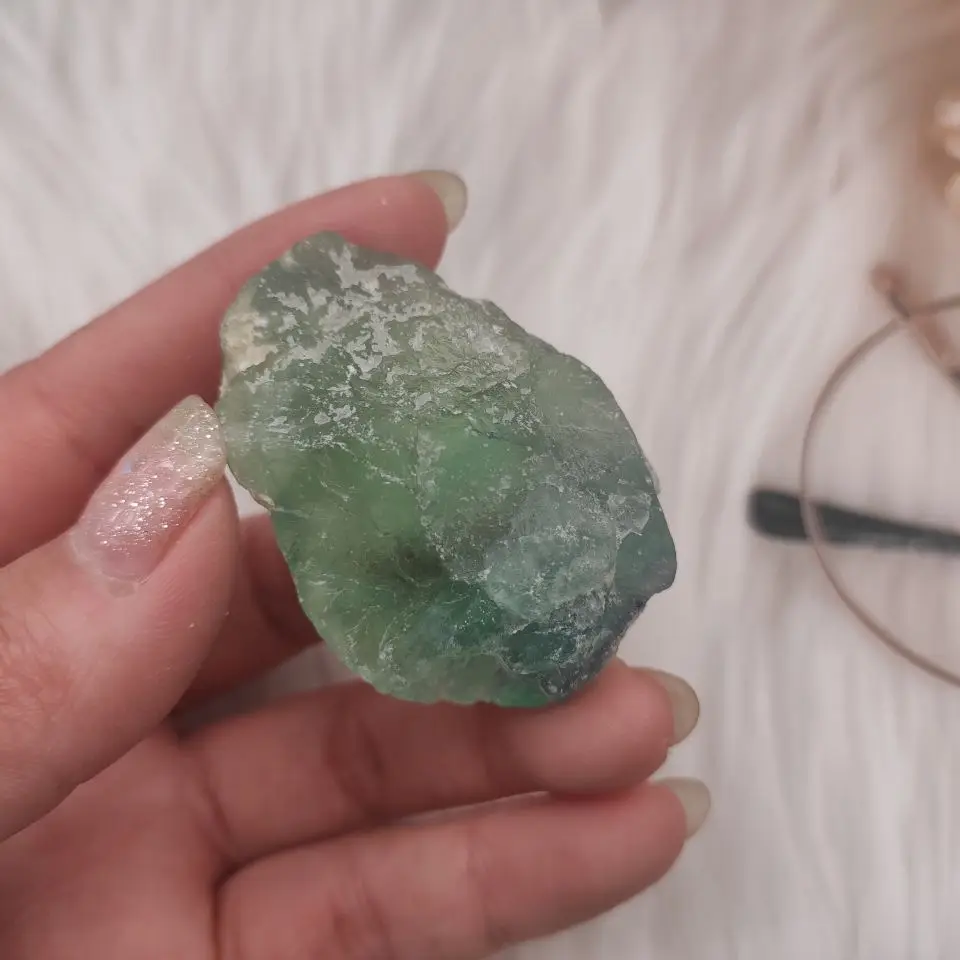 

50-60g Natural raw green fluorite rough stone natural quartz crystals mineral energy stone for healing