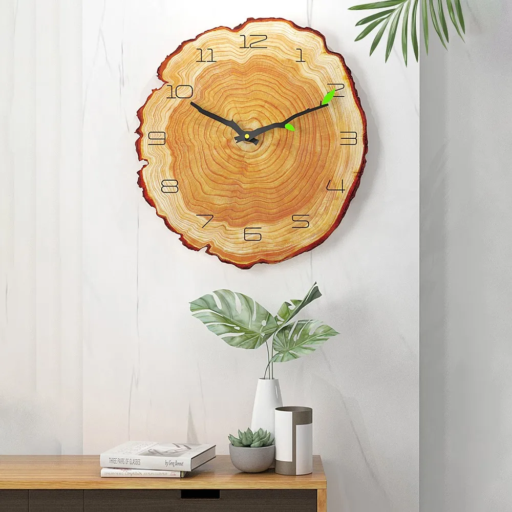 

12 Inch Vintage Wooden Wall Clock Modern Design Vintage Rustic Retro Clock Home Office Cafe Decoration Art Large Wall Watch