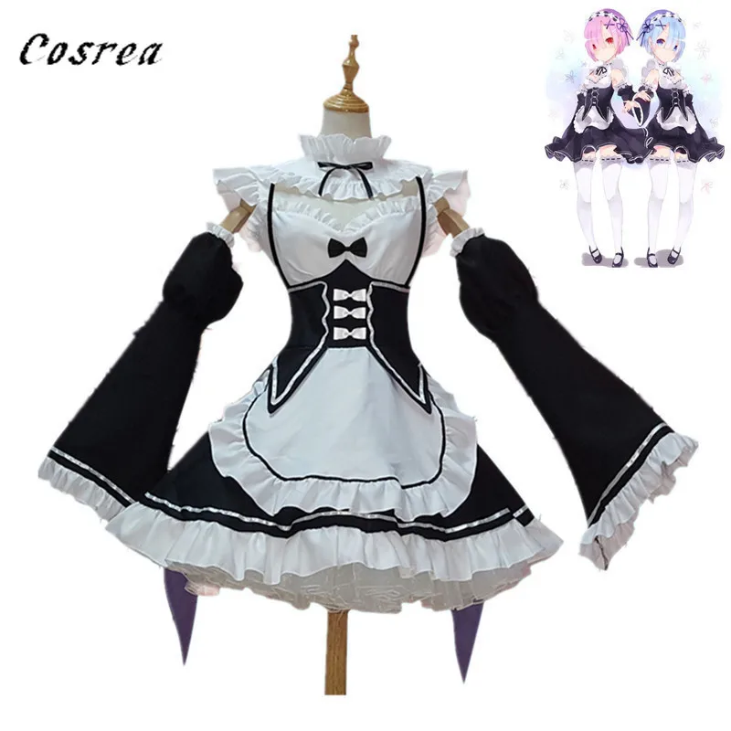 Костюмы для косплея по мотивам аниме Re Zero Kara Hajimeru Isekai Seikatsu Ram u RAM Remu REM фартук