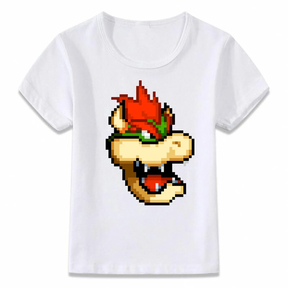 Забавная детская одежда унисекс футболка для мальчиков Bowser из Марио и девочек с