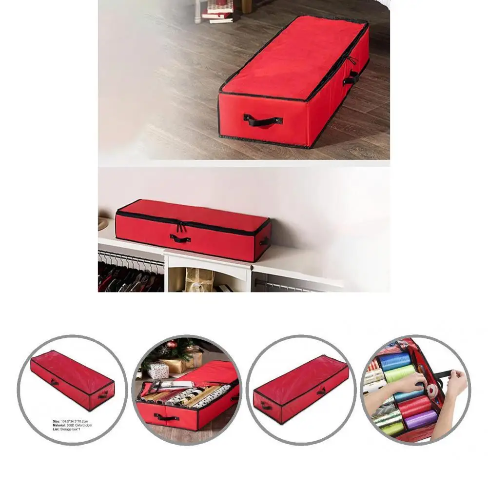 

Сумка для хранения, удобный Рождественский органайзер для хранения оберточной бумаги, ручные ремешки, вместительный органайзер для хранен...