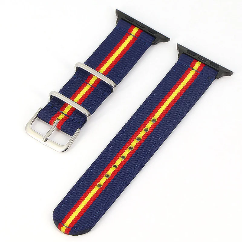 Nato Nylon Watchband for iWatch 4 3 2 1 for Apple Watch Band 38mm 40mm Watch Strap 42mm 44mm Rainbow Wrist Bracelet