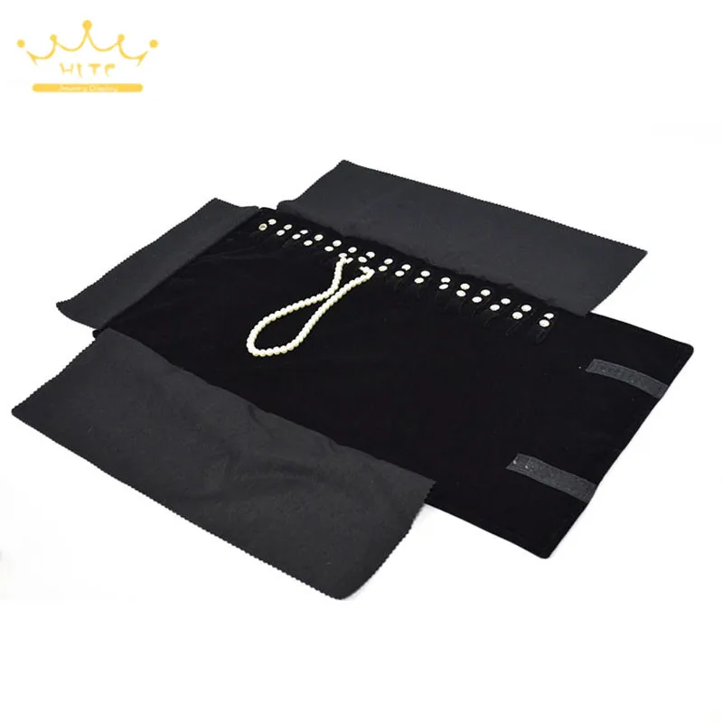 Сумка для украшений черная бархатная сумка в рулоне переносной дорожный