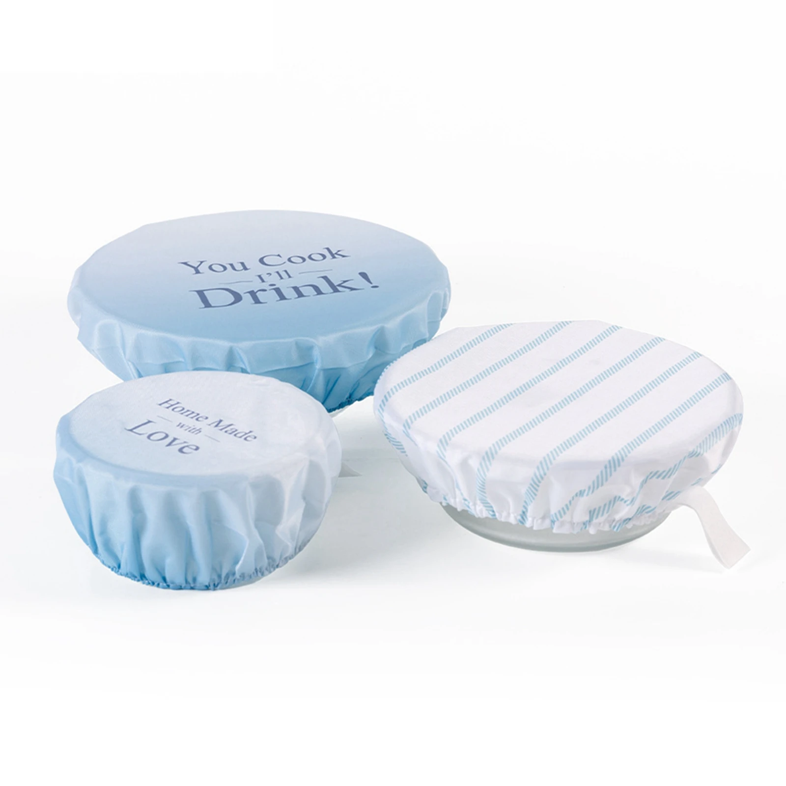 

Reusable Cloth Bowl Cover Elastic Durable Cotton Oxford Dust Container With Fresh-keeping Cover Leak-free Lining Set Of 3