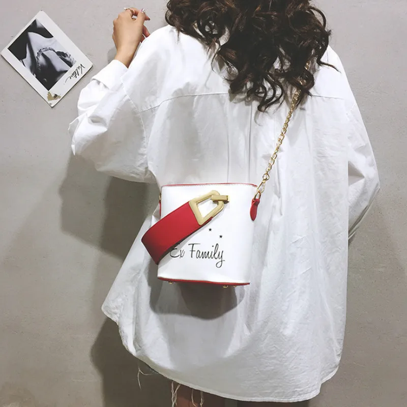 Большая Сумка ведро с замком красная мягкая кожаная сумка через плечо Женская