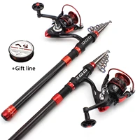 1 8m2 1m2 4m2 7m3 0m3 6m rod reel combos telescopic rod and 13bb 5 21 high speed spinning reel set sea rocky travel pole pesca