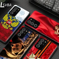 russia russian flags emblem for samsung galaxy s21 s20 fe ultra lite s10 5g s10e s9 s8 s7 s6 edge plus black phone case