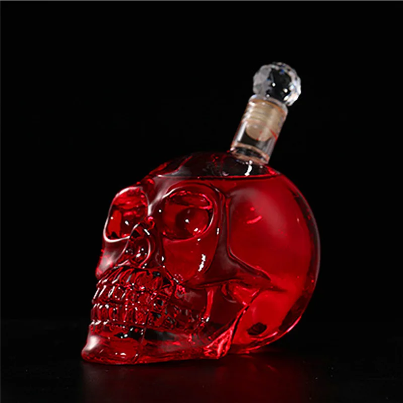 Creative Crystal Skull Head Bottle Whiskey Vodka Wine Decanter Bottles Whisky Glass Beer Spirits Cup Water Glass Club Bar Home