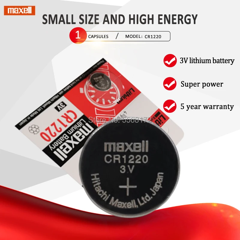 1 шт. литиевая батарея CR1220 DL1220 BR1220 LM1220 для часов maxell 3V CR 1220|Часовые батарейки| |