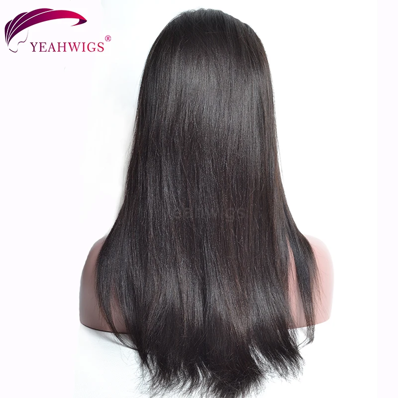 Yeahwigs Yaki прямой 360 синтетический парик Remy 150% плотность 360 светлый Yaki прямой парик