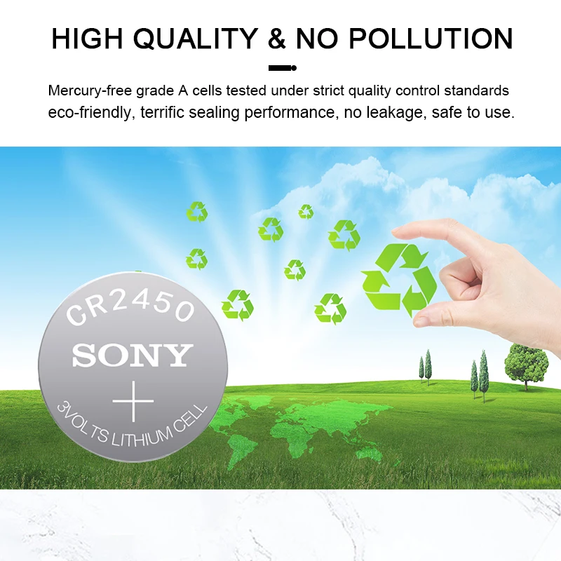 30 шт. SONY CR2450 3V CR 2450 DL2050 BR2450 литиевая Кнопочная батарея для пульта дистанционного